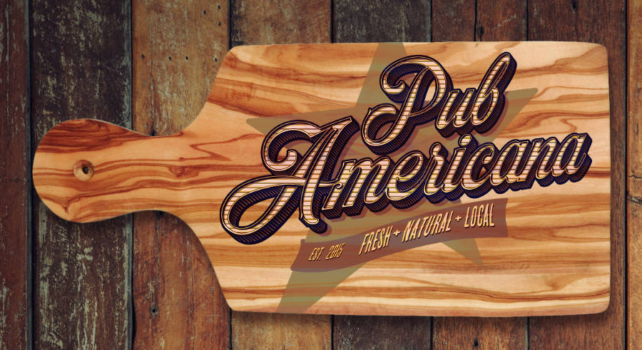 Logo Mockup Pub Americana Restaurant